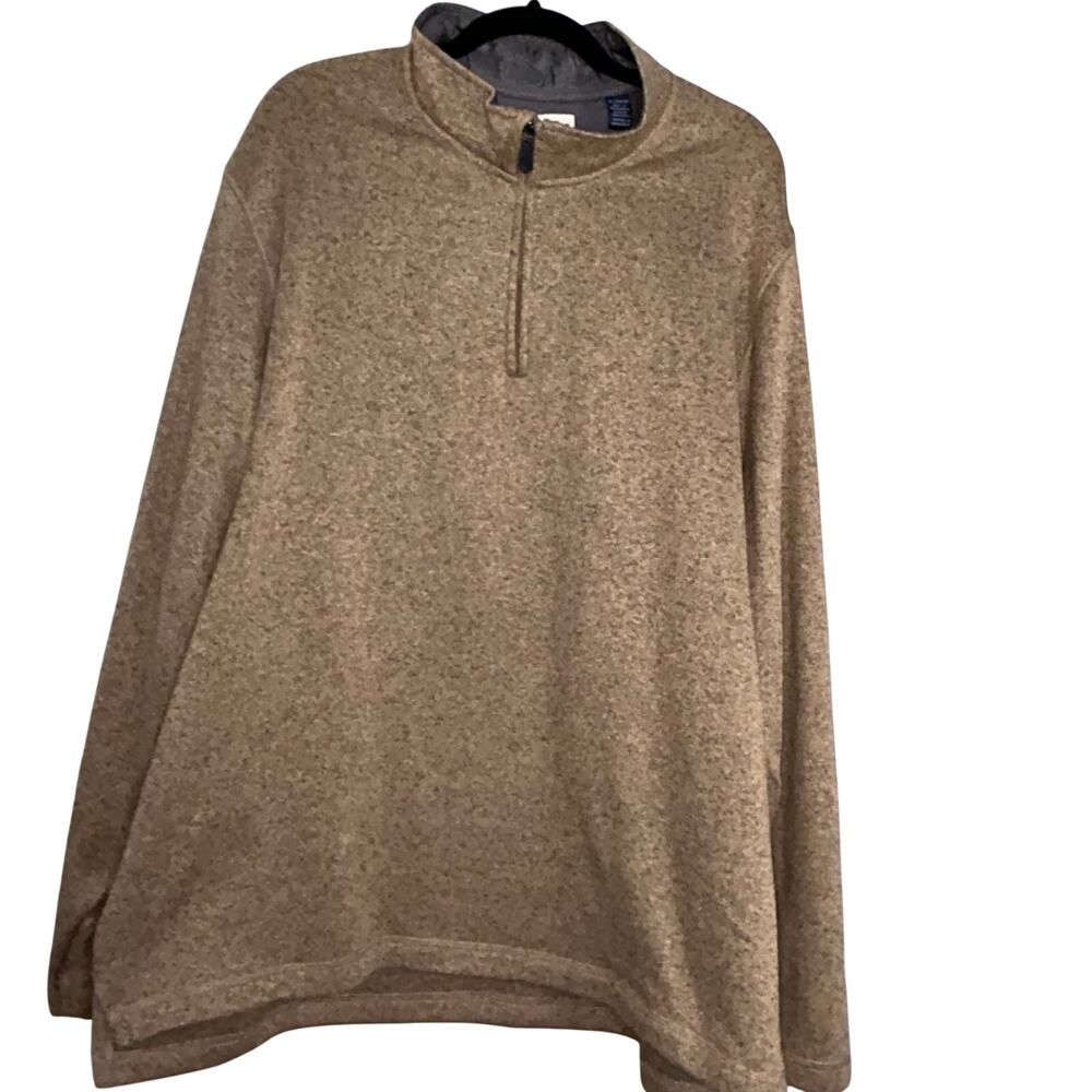 Wrangler Men 1/4 Zip Pullover XL Sweater Brown Marl Polyester Fleece Sweatshirt